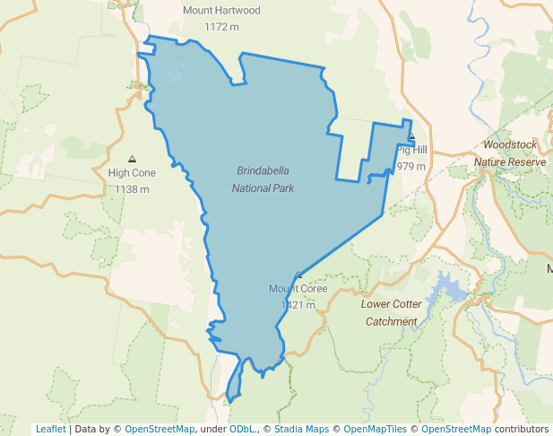 Brindabella National Park in Uriarra | Map and Routes