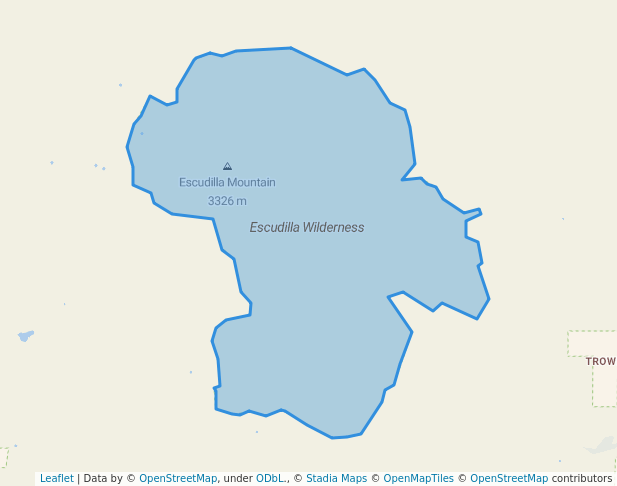 walking in Escudilla Wilderness map in Nutrioso