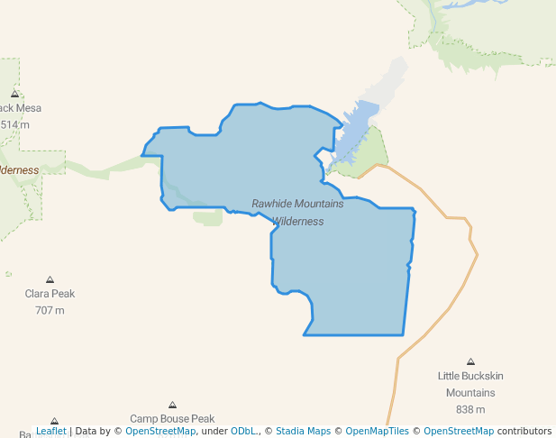 walking in Rawhide Mountains Wilderness map in Bouse