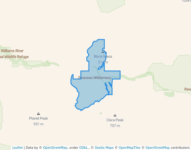 walking in Swansea Wilderness map in Parker