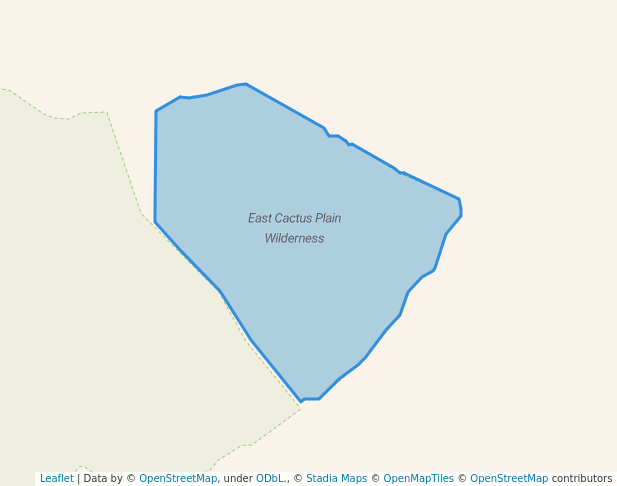 walking in East Cactus Plain Wilderness map in Bouse