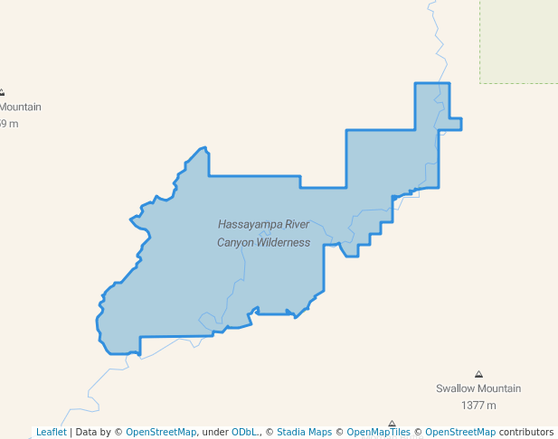 walking in Hassayampa River Canyon Wilderness map in Wickenburg