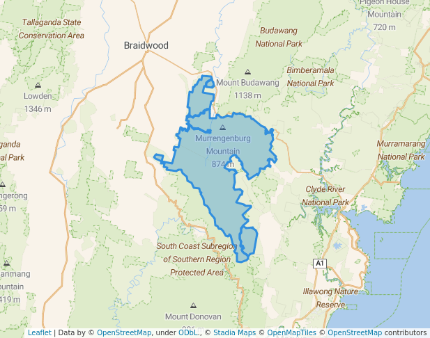 walking in Monga National Park map in Mogo