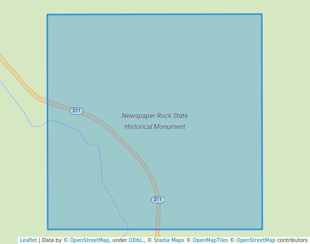 walking in Newspaper Rock State Historical Monument map in Monticello