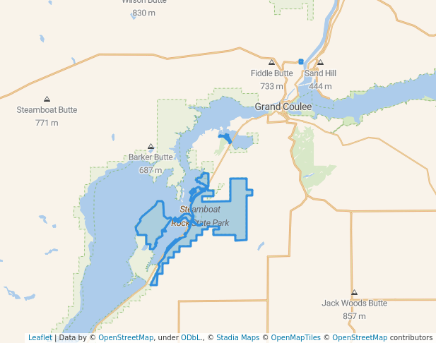 walking in Steamboat Rock State Park map in Electric City