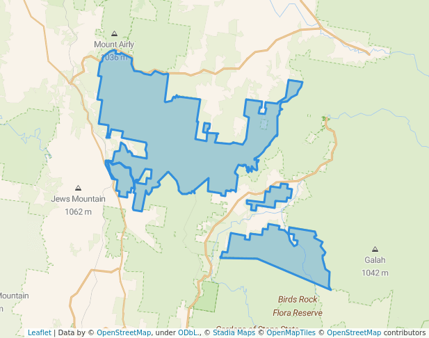 walking in Gardens of Stone National Park map in Capertee