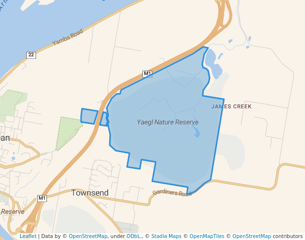 walking in Yaegl Nature Reserve map in Sandon