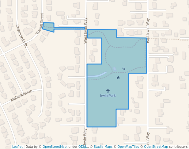 walking in Irwin Park map in Eugene