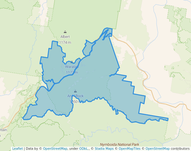 walking in Gibraltar Range National Park map in Gibraltar Range