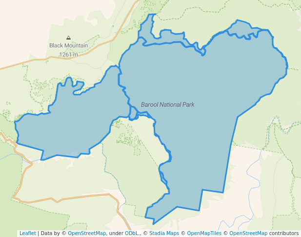walking in Barool National Park map in Gibraltar Range