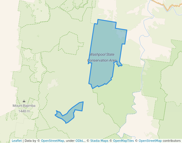 walking in Washpool State Conservation Area map in Rocky River