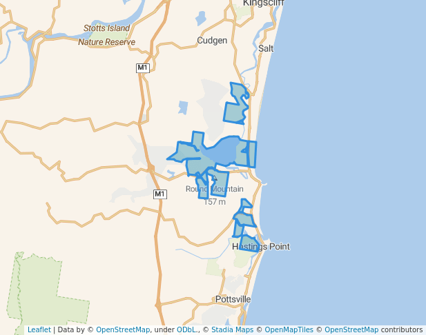 walking in Cudgen Nature Reserve map in Bogangar
