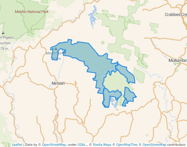 walking in Nightcap National Park map in Jiggi