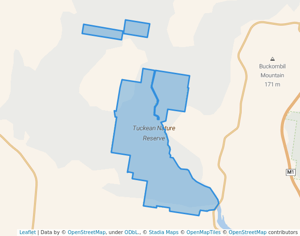 walking in Tuckean Nature Reserve map in Tatham