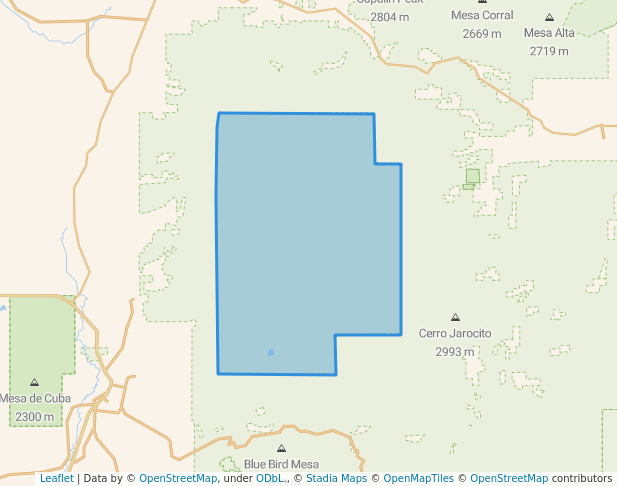 walking in San Pedro Parks Wilderness map in Coyote