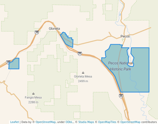 walking in Pecos National Historic Park map in Pecos