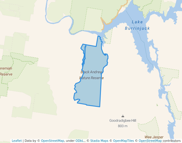 walking in Black Andrew Nature Reserve map in Wee Jasper