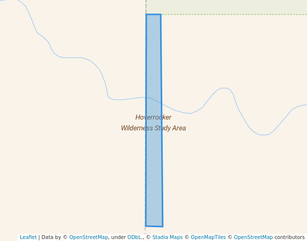 walking in Hoverrocker Wilderness Study Area map in Mule Creek