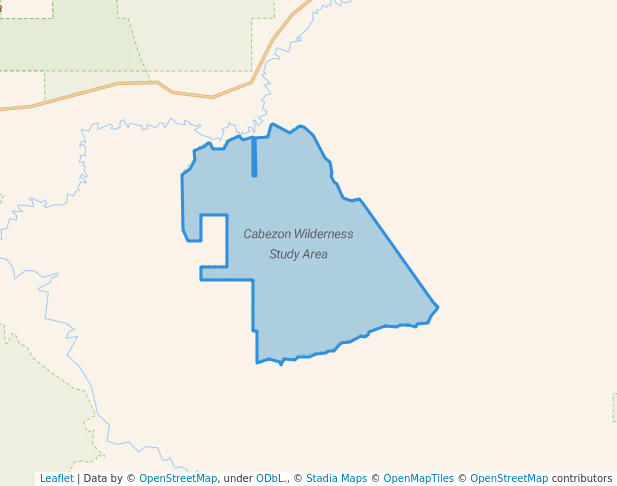 walking in Cabezon Wilderness Study Area map in San Ysidro