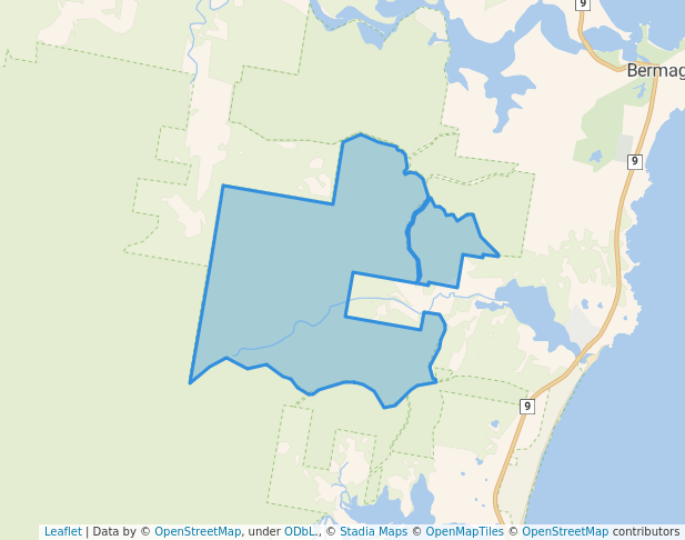 walking in Bermaguee Nature Reserve map in Murrah