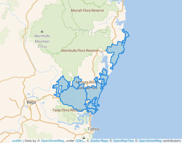 walking in Mimosa Rocks National Park map in Tanja