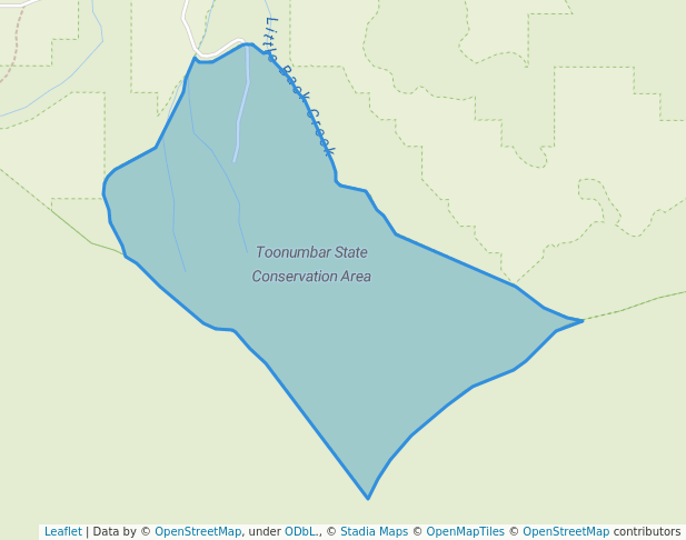 walking in Toonumbar State Conservation Area map in Cougal
