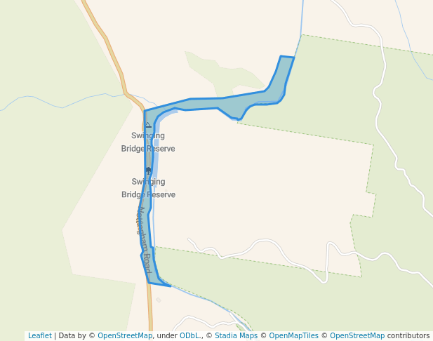 walking in Swinging Bridge Reserve map in Wee Jasper