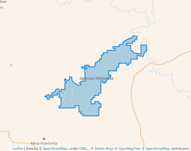 walking in Sabinoso Wilderness map in Las Vegas