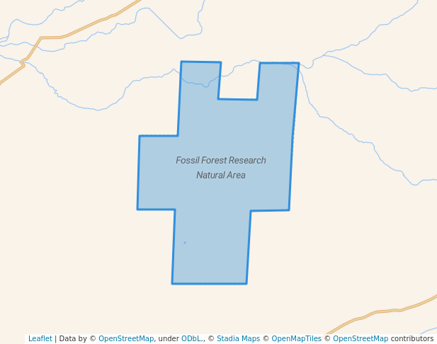walking in Fossil Forest Research Natural Area map in Bloomfield