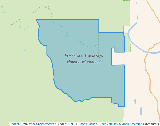 walking in Prehistoric Trackways National Monument map in Las Cruces