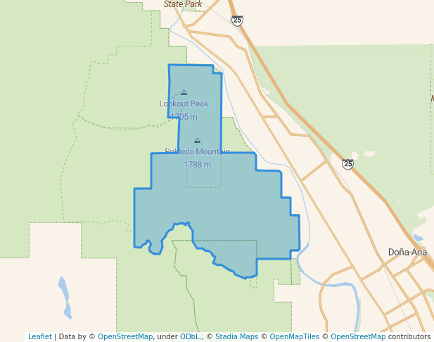 walking in Robledo Mountains ACEC map in Las Cruces