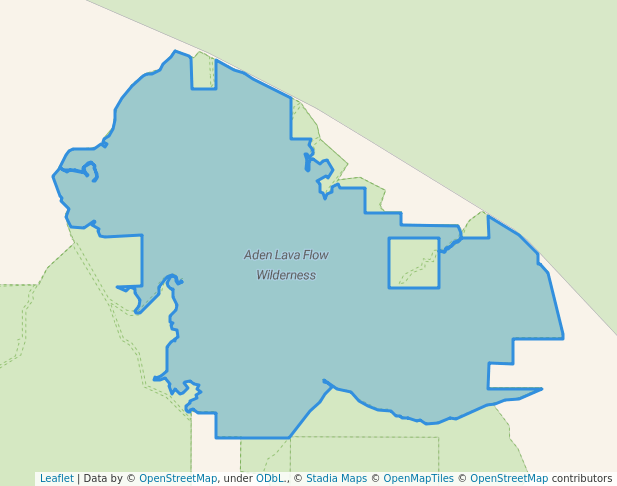 walking in Aden Lava Flow Wilderness map in Anthony