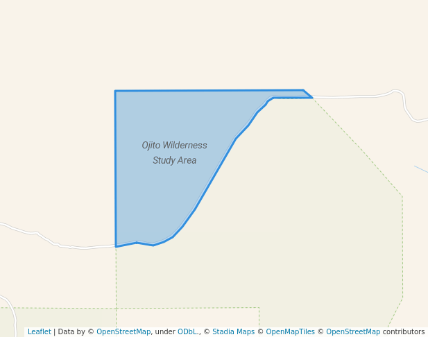walking in Ojito Wilderness Study Area map in Rio Rancho