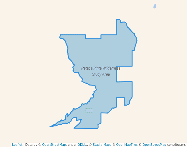 walking in Petaca Pinta Wilderness Study Area map in ACOMA