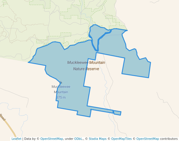 walking in Muckleewee Mountain Nature Reserve map in Jiggi