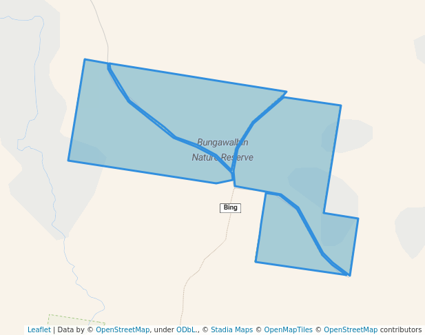 walking in Bungawalbin Nature Reserve map in Tatham