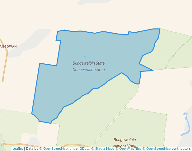 walking in Bungawalbin State Conservation Area map in Piora
