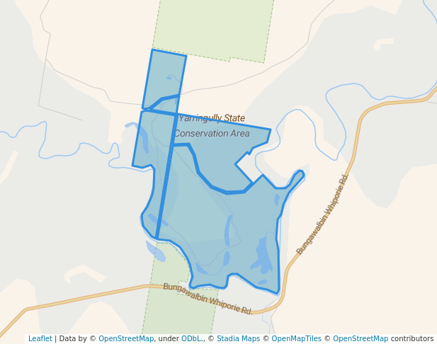 walking in Yarringully Nature Reserve map in Tatham