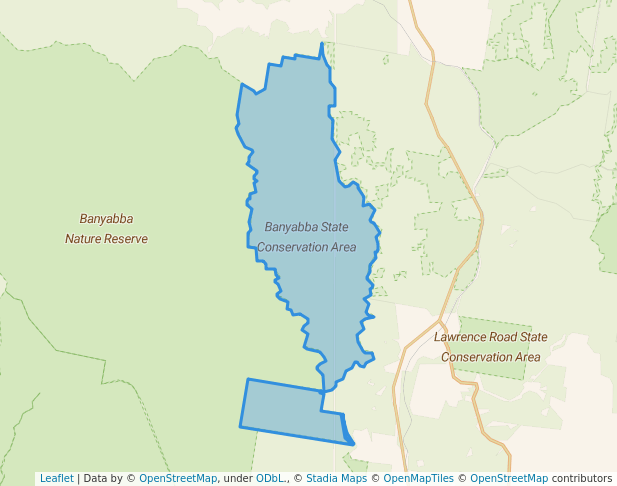 walking in Banyabba State Conservation Area map in Banyabba