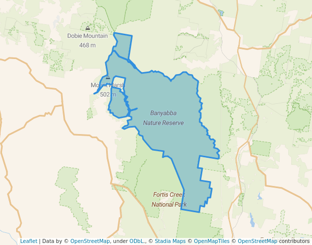 walking in Banyabba Nature Reserve map in Banyabba