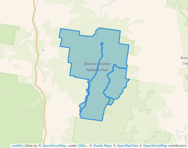 walking in Boonoo Boonoo National Park map in Boorook