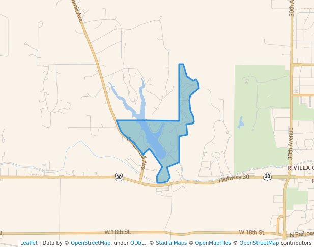 walking in Cottonmill Park map in Kearney