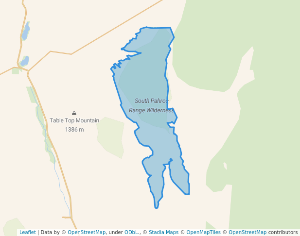 walking in South Pahroc Range Wilderness map in Alamo
