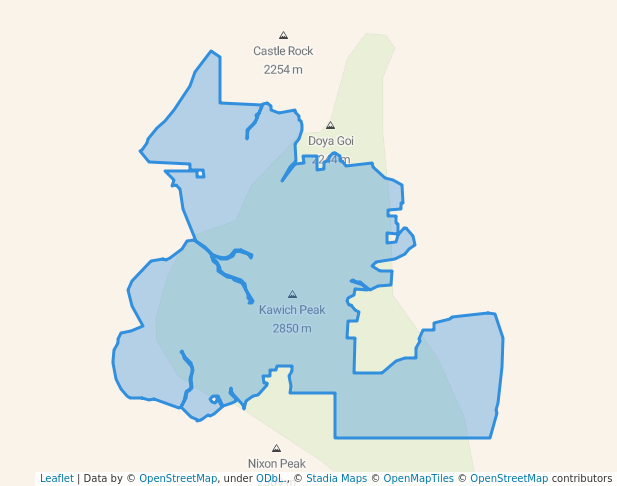 walking in Kawich Wilderness Study Area map in Tonopah