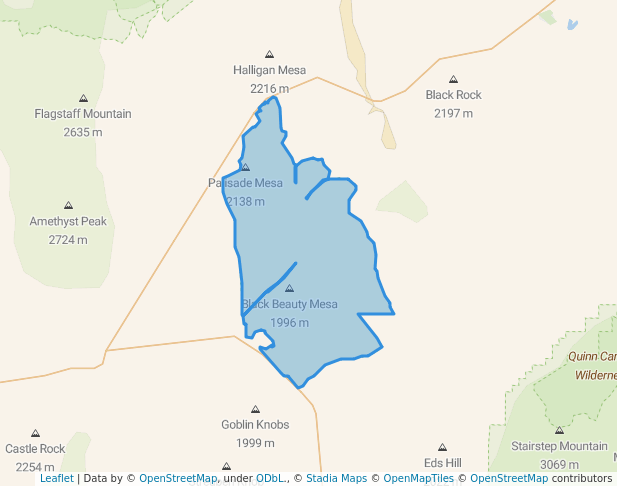 walking in Palisade Mesa Wilderness Study Area map in Tonopah