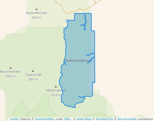 walking in Shellback Wilderness map in Ely