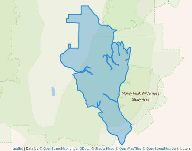walking in Fandango Wilderness Study Area map in Round Mountain