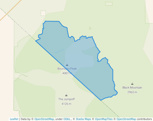 walking in Boundary Peak Wilderness map in Dyer