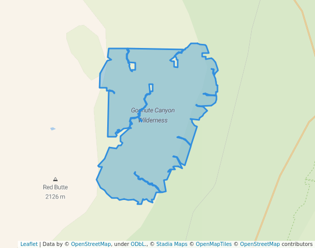 walking in Goshute Canyon Wilderness map in Ely