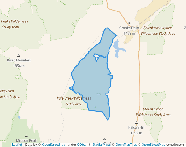 walking in Fox Range Wilderness Study Area map in Empire